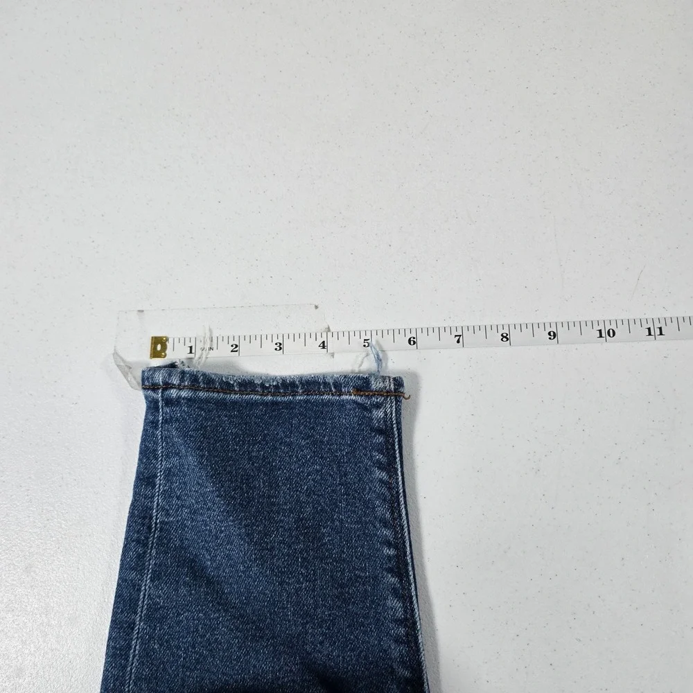 American‎ Eagle Curvy Mom Jeans Womens 0 Short Distressed Blue High Rise